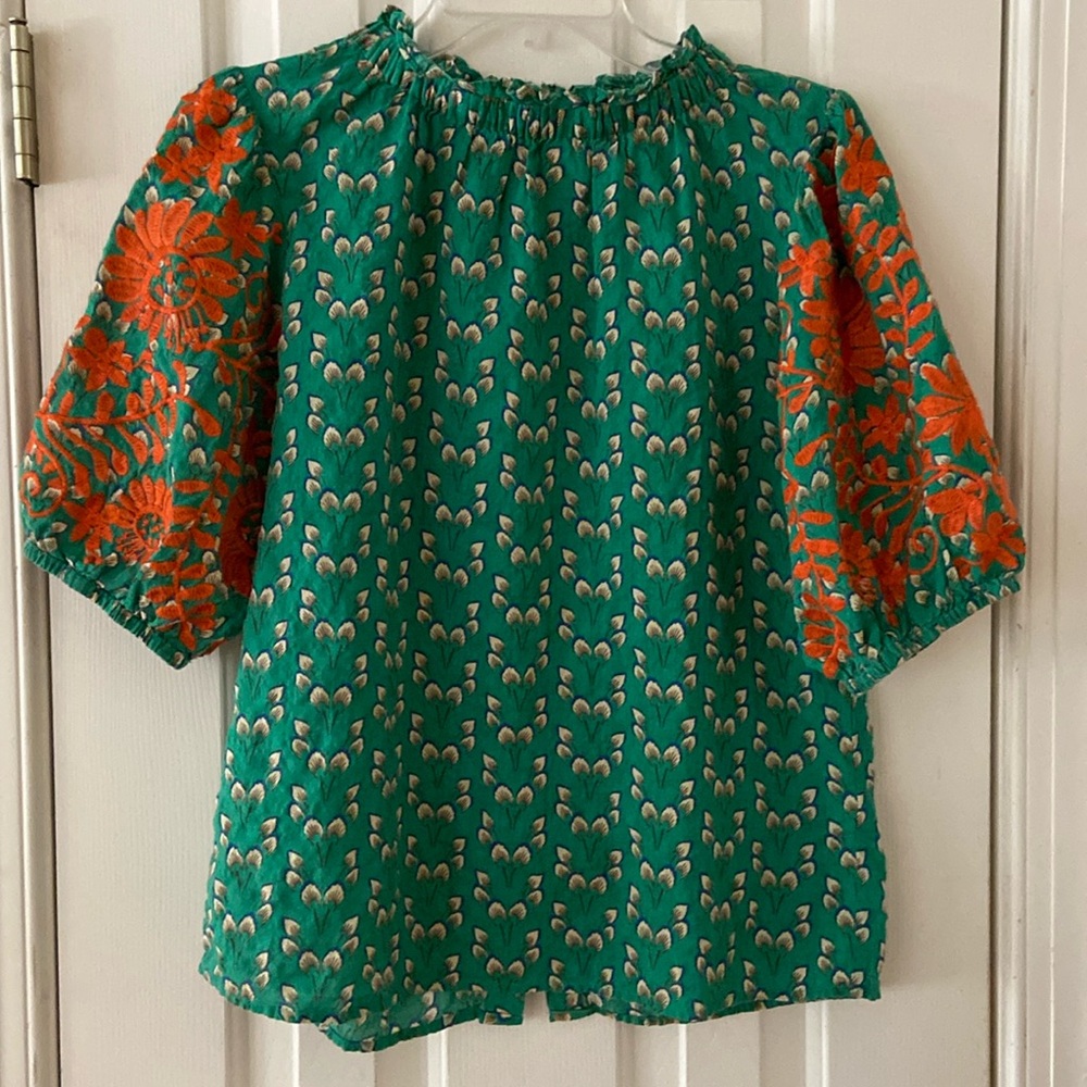 THML by Anthropologie Puff Sleeve  Blouse Size Large